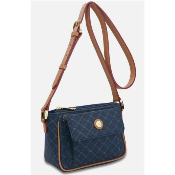 RIONI SIGNATURE Navy blue small POCKET PURSE CROSSBODY BAG - Picture 2 of 16